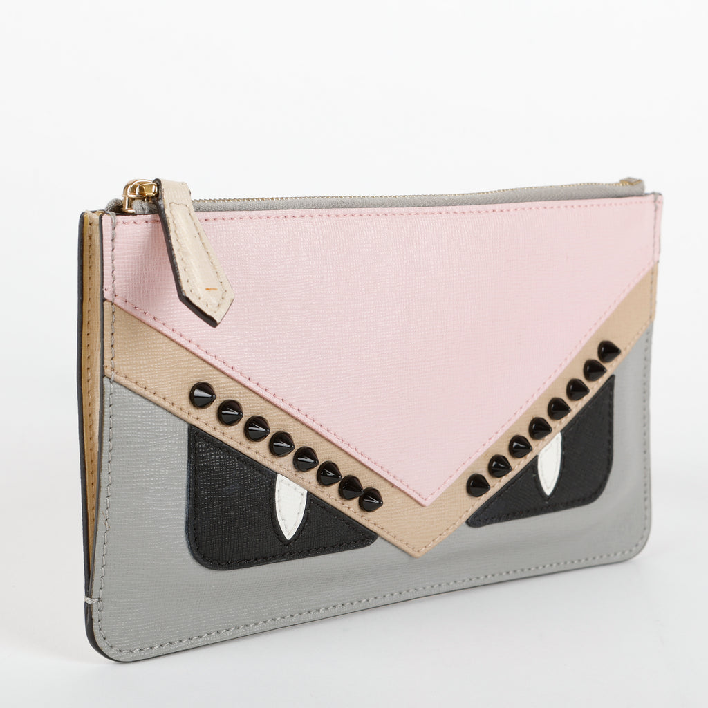 Monster Studded Zip Pouch, Mauve