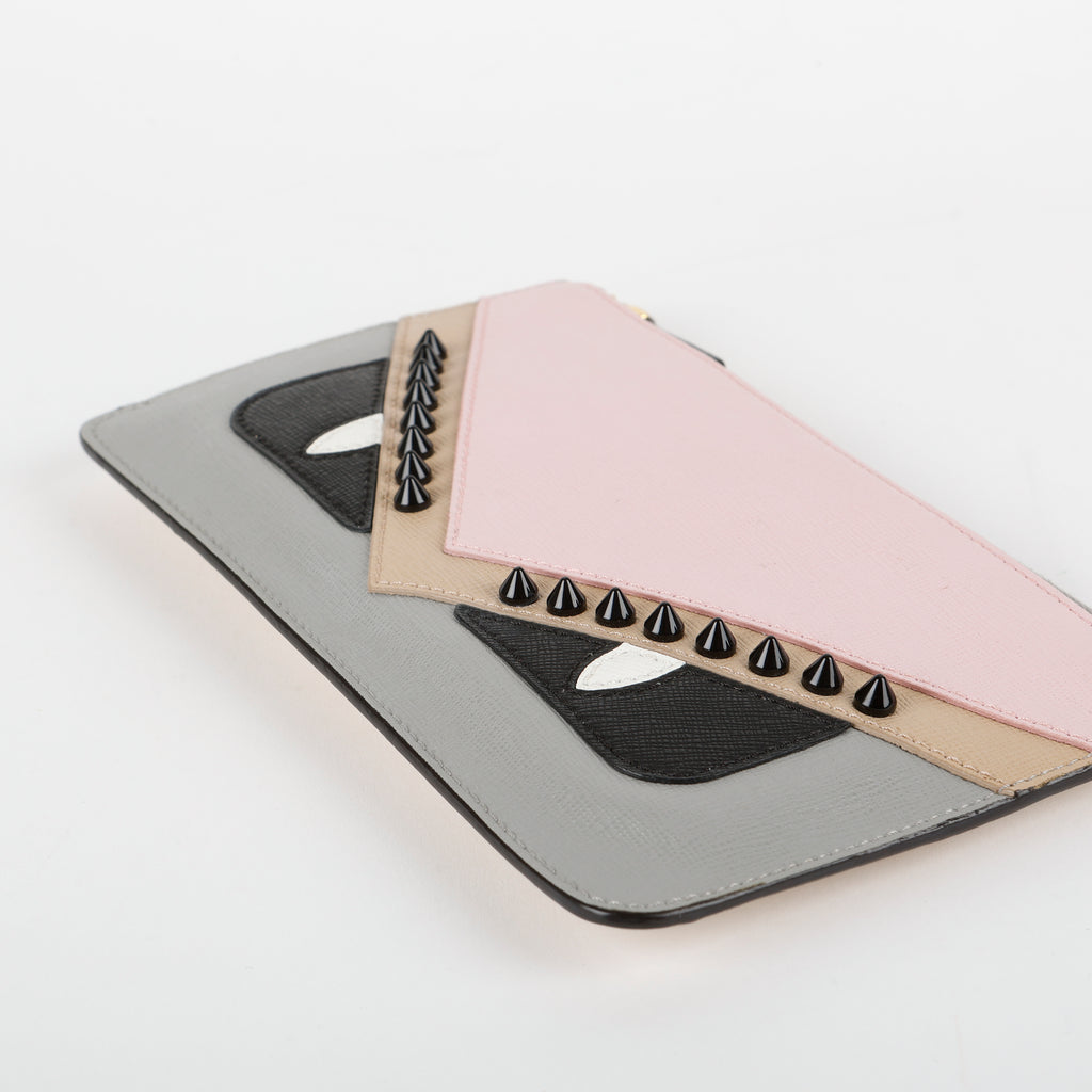 Monster Studded Zip Pouch, Mauve
