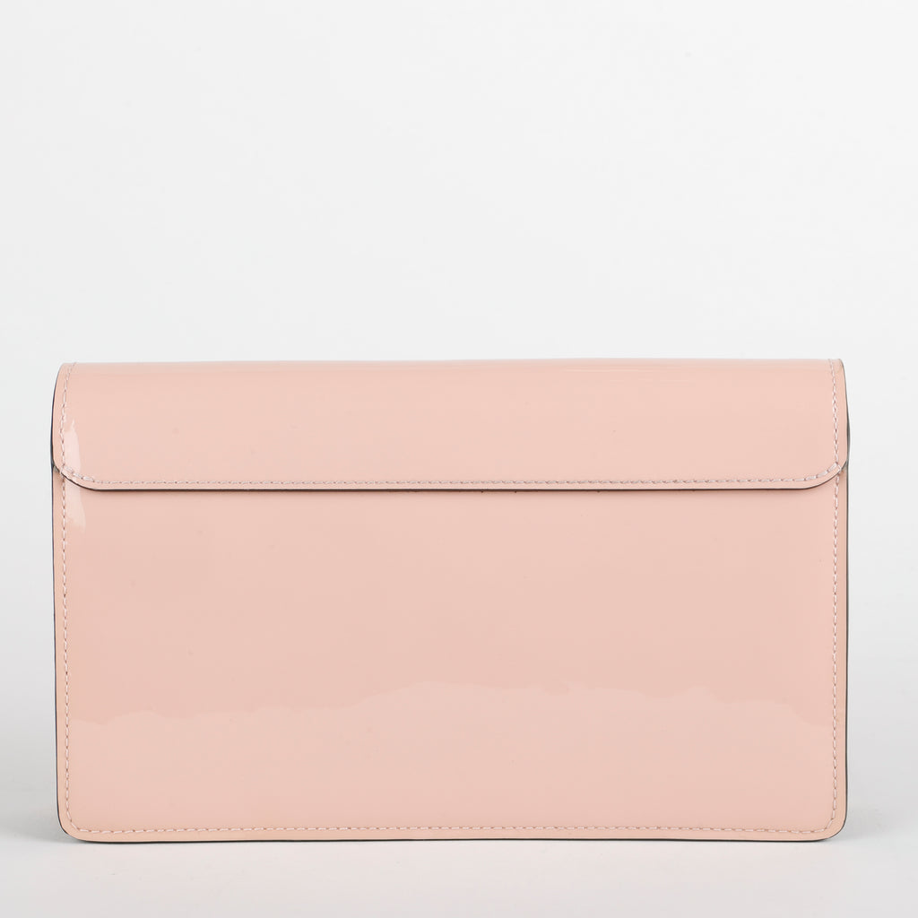 Cherrywood Chain Wallet, Rose Ballerine/Monogram