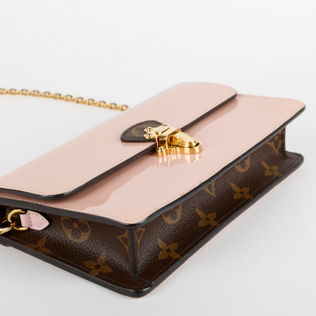Cherrywood Chain Wallet, Rose Ballerine/Monogram