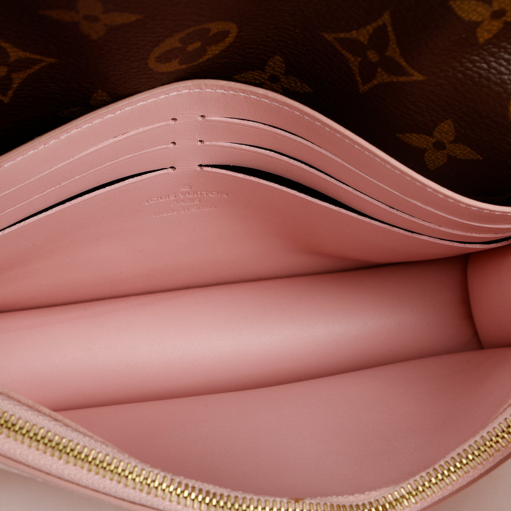 Cherrywood Chain Wallet, Rose Ballerine/Monogram