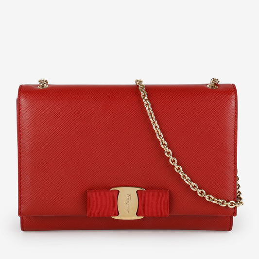Vara Bow Chain Bag, Red