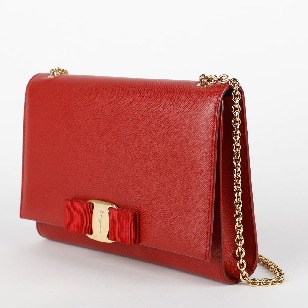 Vara Bow Chain Bag, Red