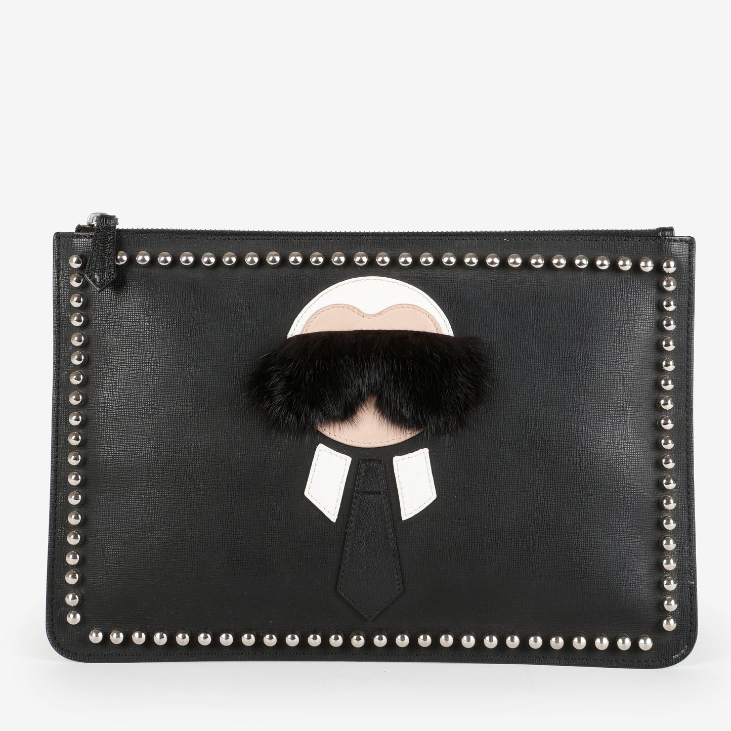 Black Karlito Leather Clutch