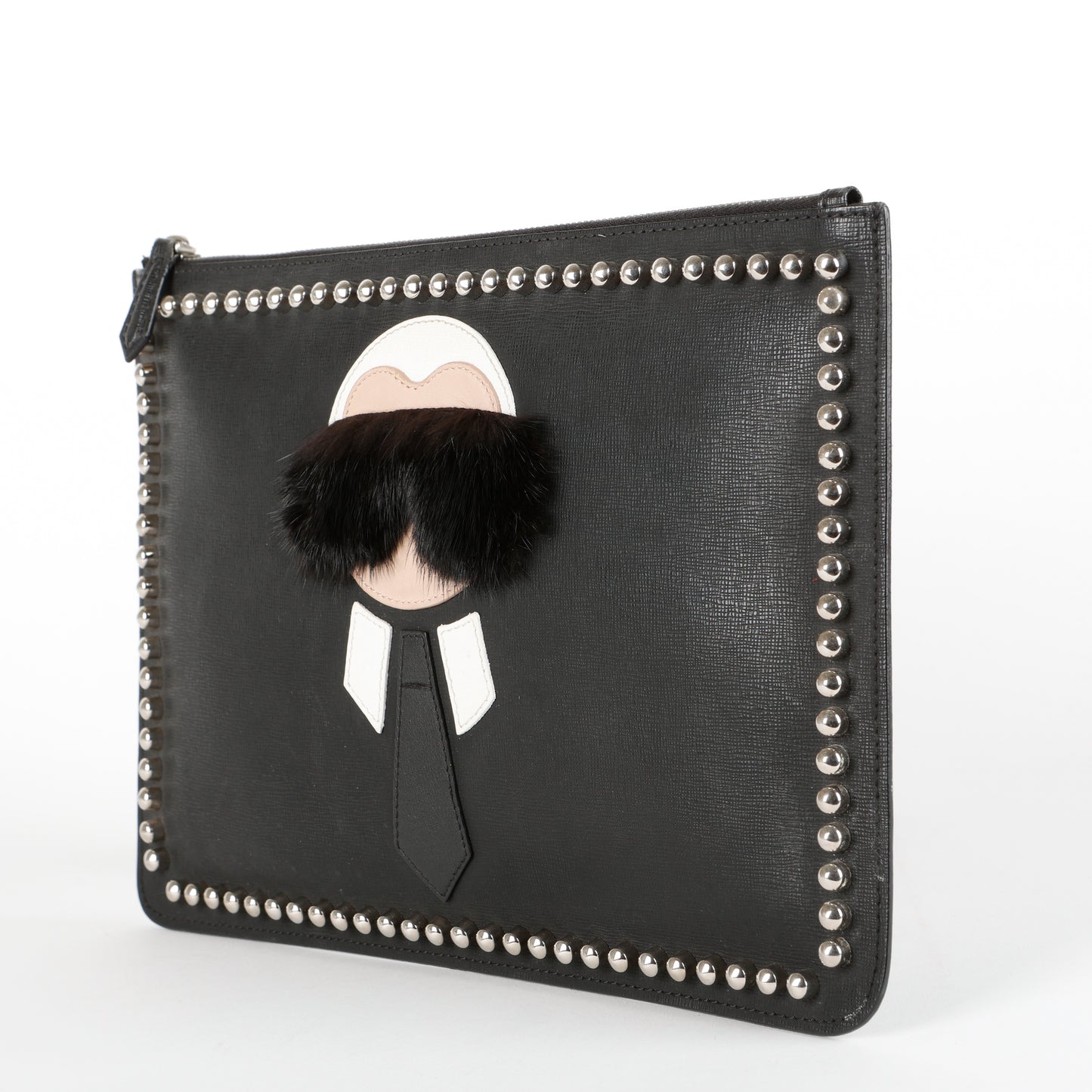 Black Karlito Leather Clutch