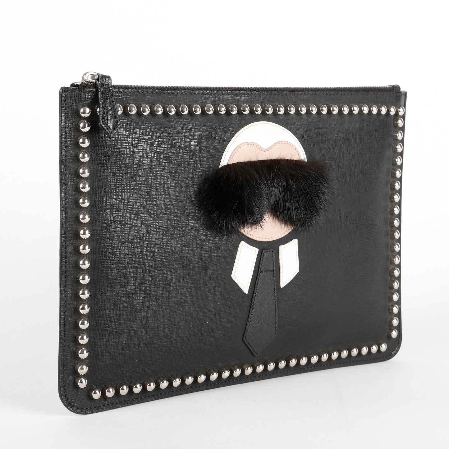 Black Karlito Leather Clutch