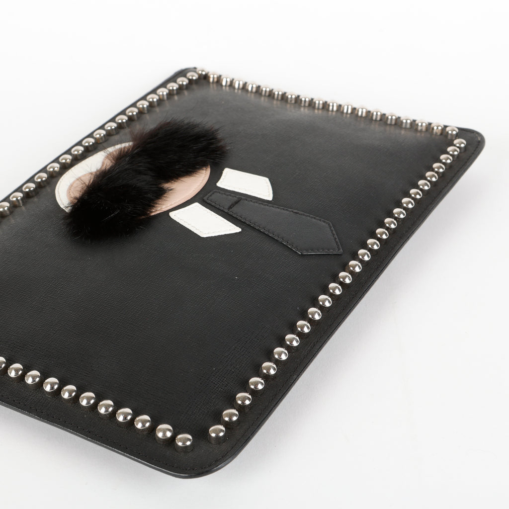 Black Karlito Leather Clutch
