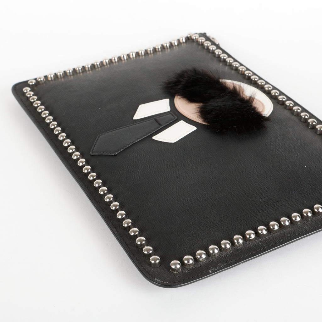 Black Karlito Leather Clutch