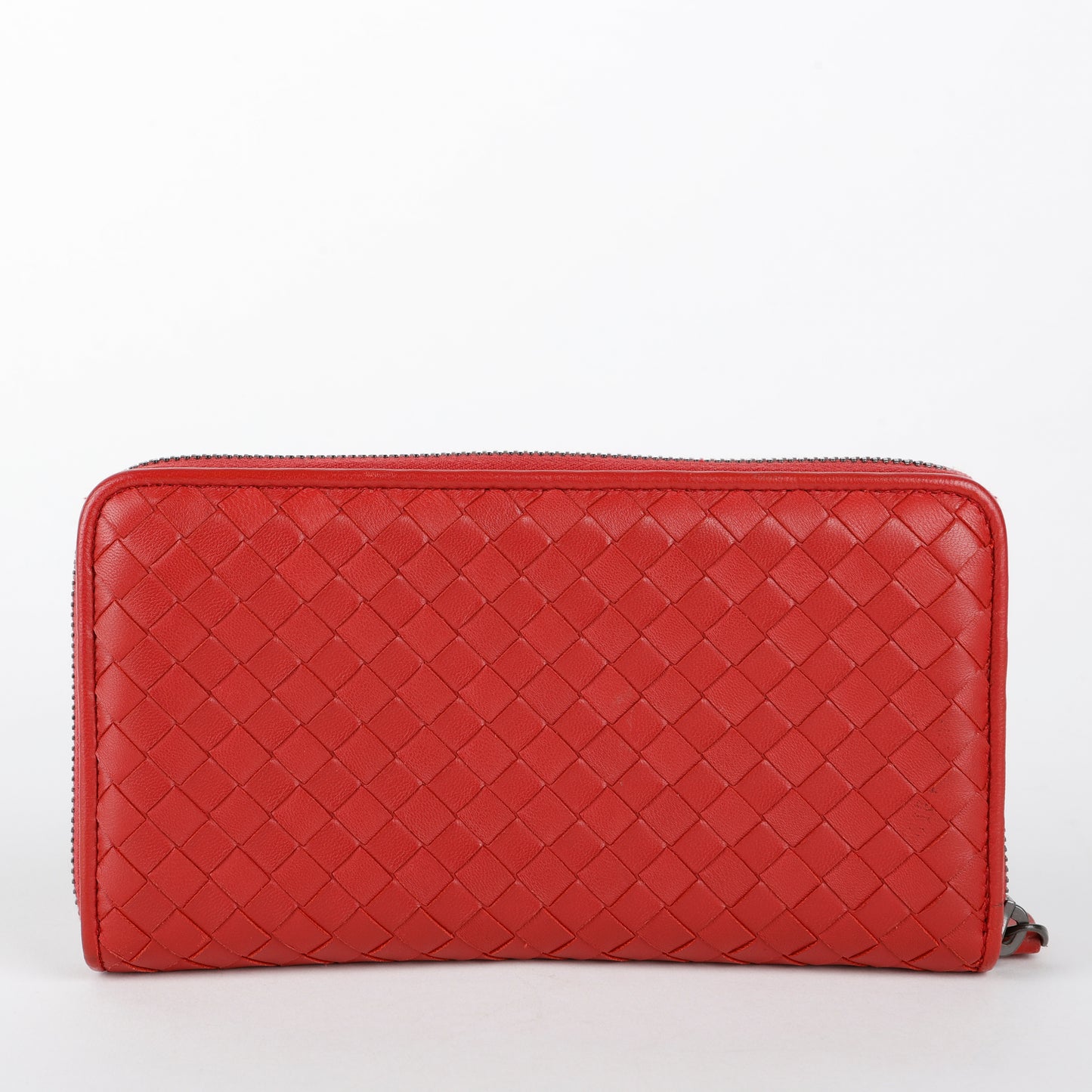 Nappa Intrecciato Continental Flap Wallet, Burgundy