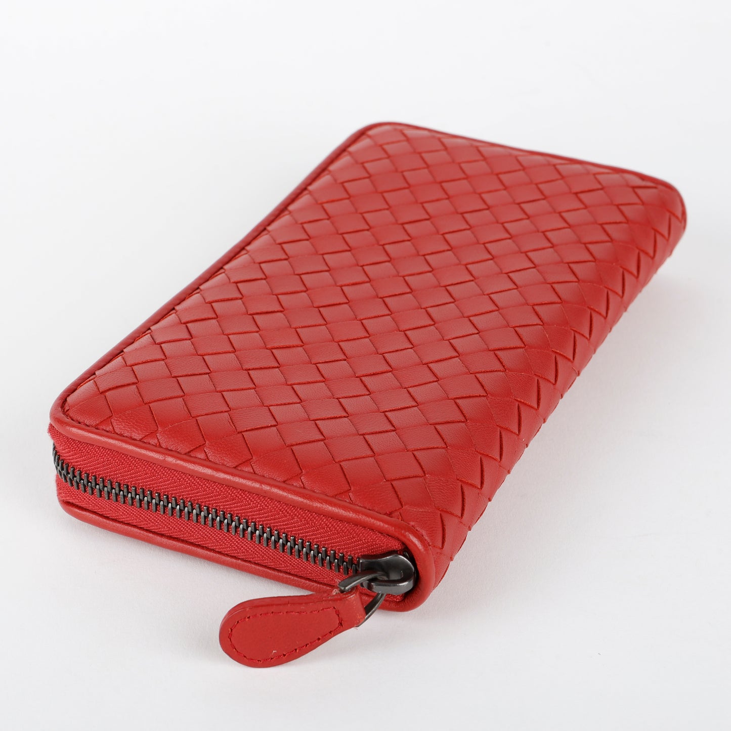 Nappa Intrecciato Continental Flap Wallet, Burgundy