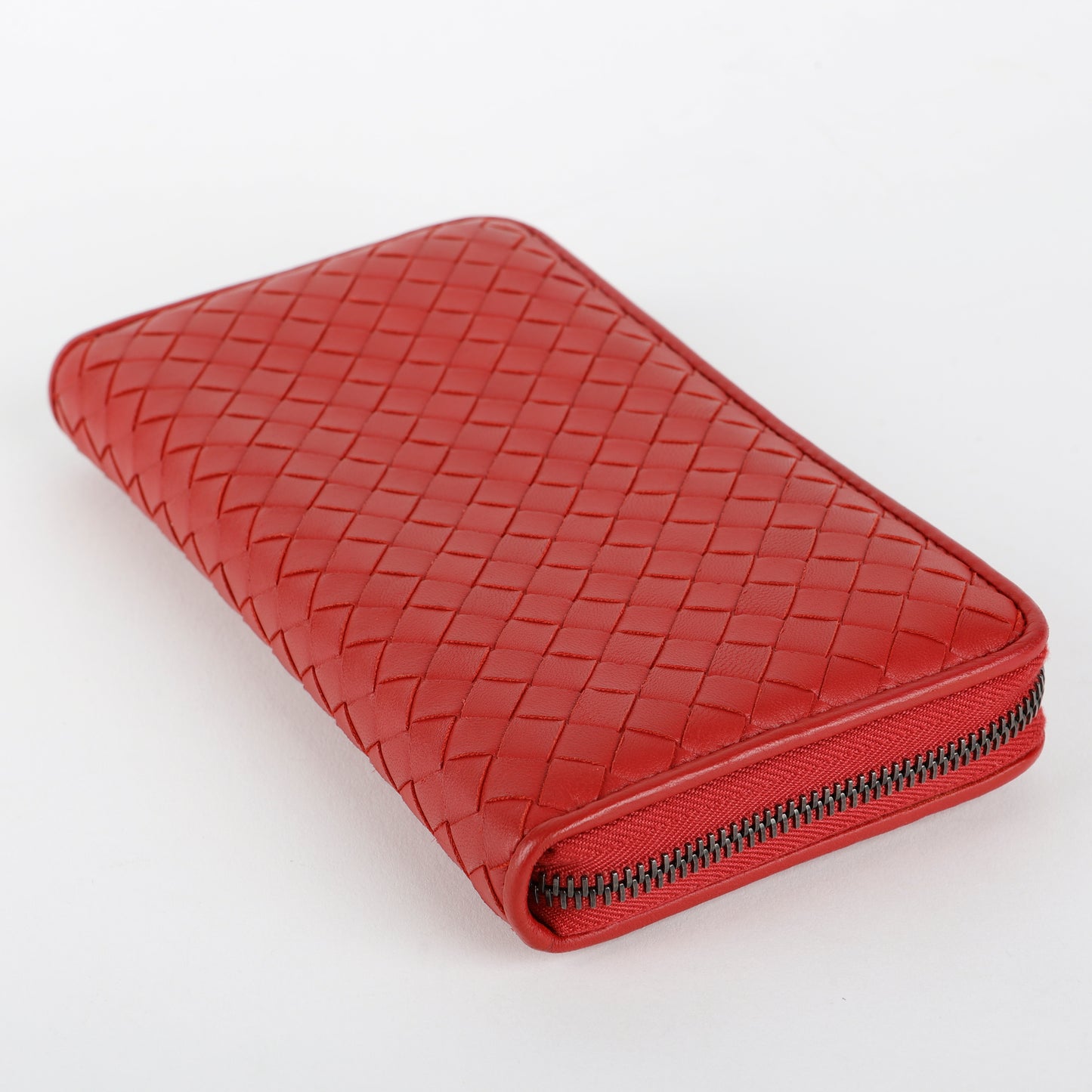Nappa Intrecciato Continental Flap Wallet, Burgundy