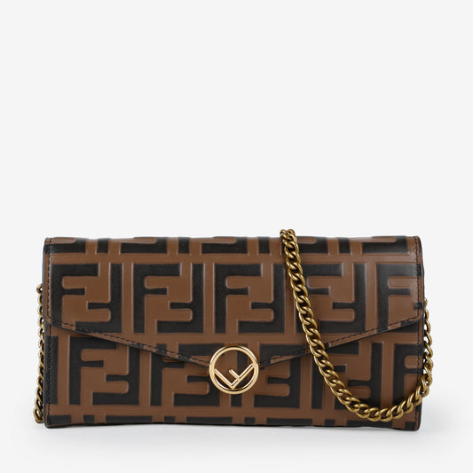 Long Continental Wallet on Chain, Embossed