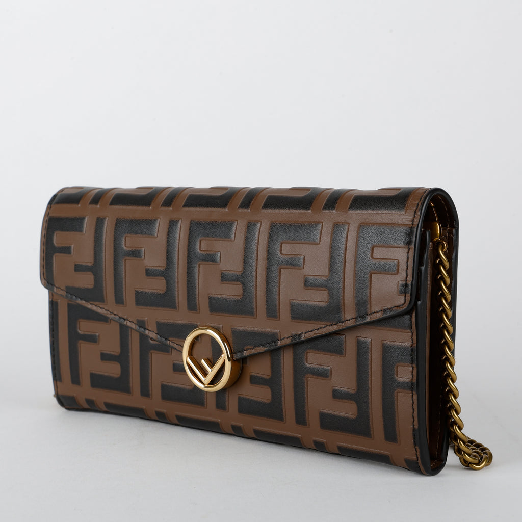 Long Continental Wallet on Chain, Embossed