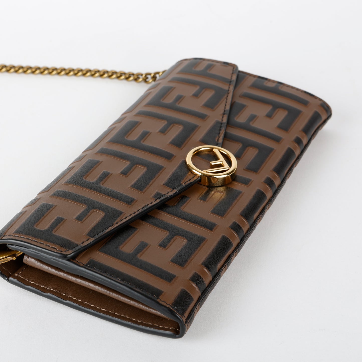 Long Continental Wallet on Chain, Embossed