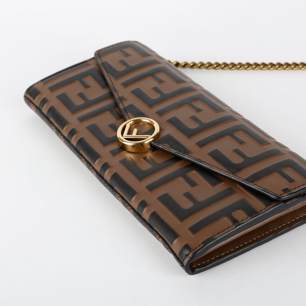 Long Continental Wallet on Chain, Embossed