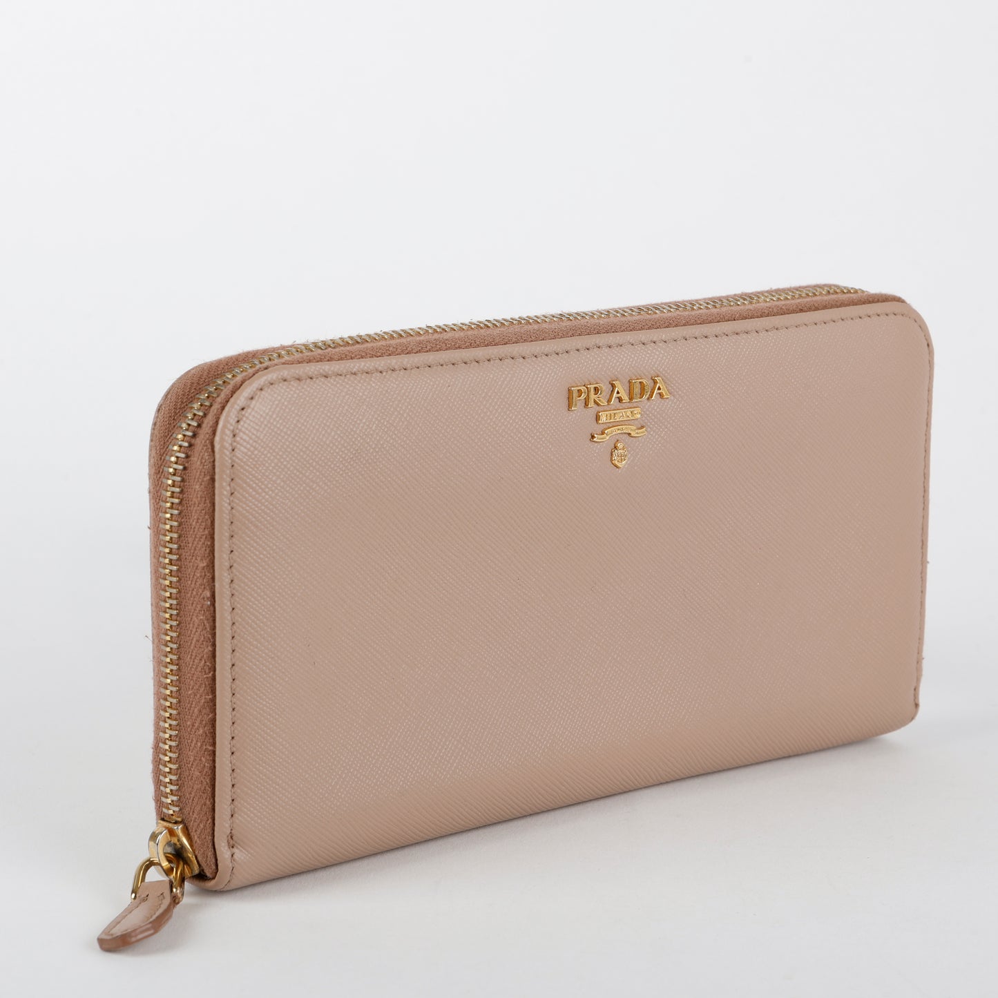 Zip Around Wallet, Taupe Saffiano