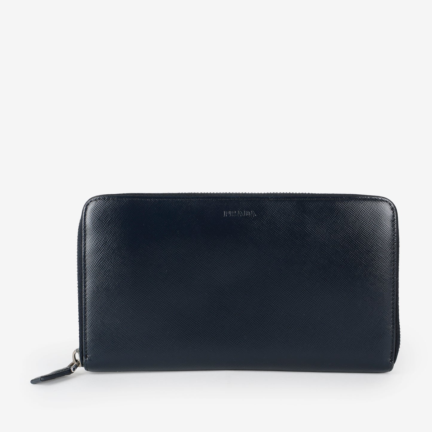Long Zippy Travel Wallet, Navy Saffiano