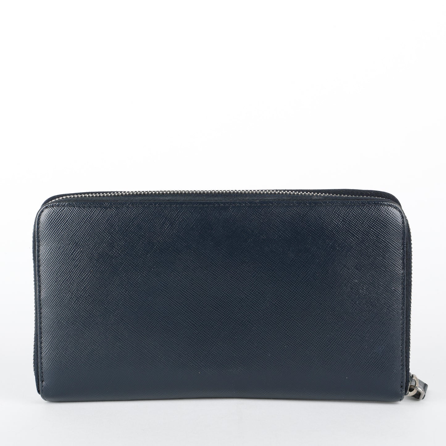 Long Zippy Travel Wallet, Navy Saffiano