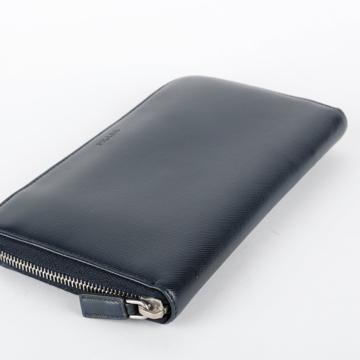 Long Zippy Travel Wallet, Navy Saffiano