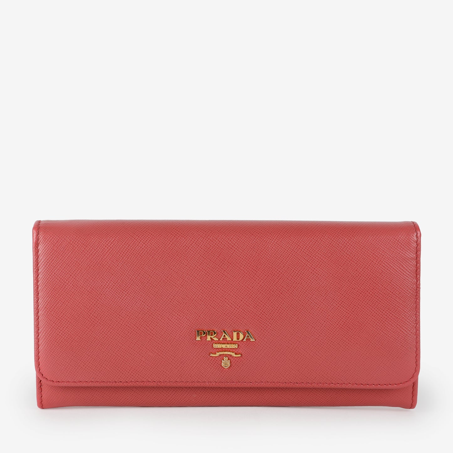 Continental Long Wallet, Pink Saffiano