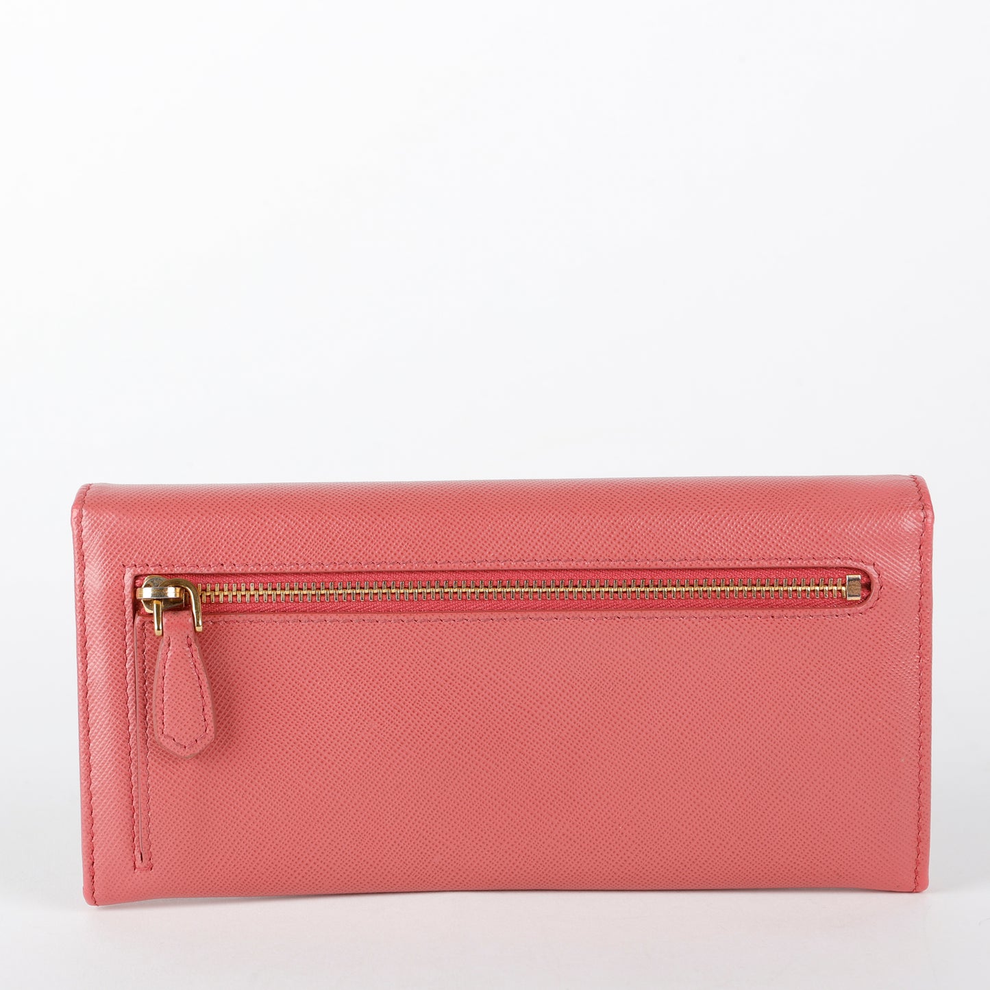 Continental Long Wallet, Pink Saffiano