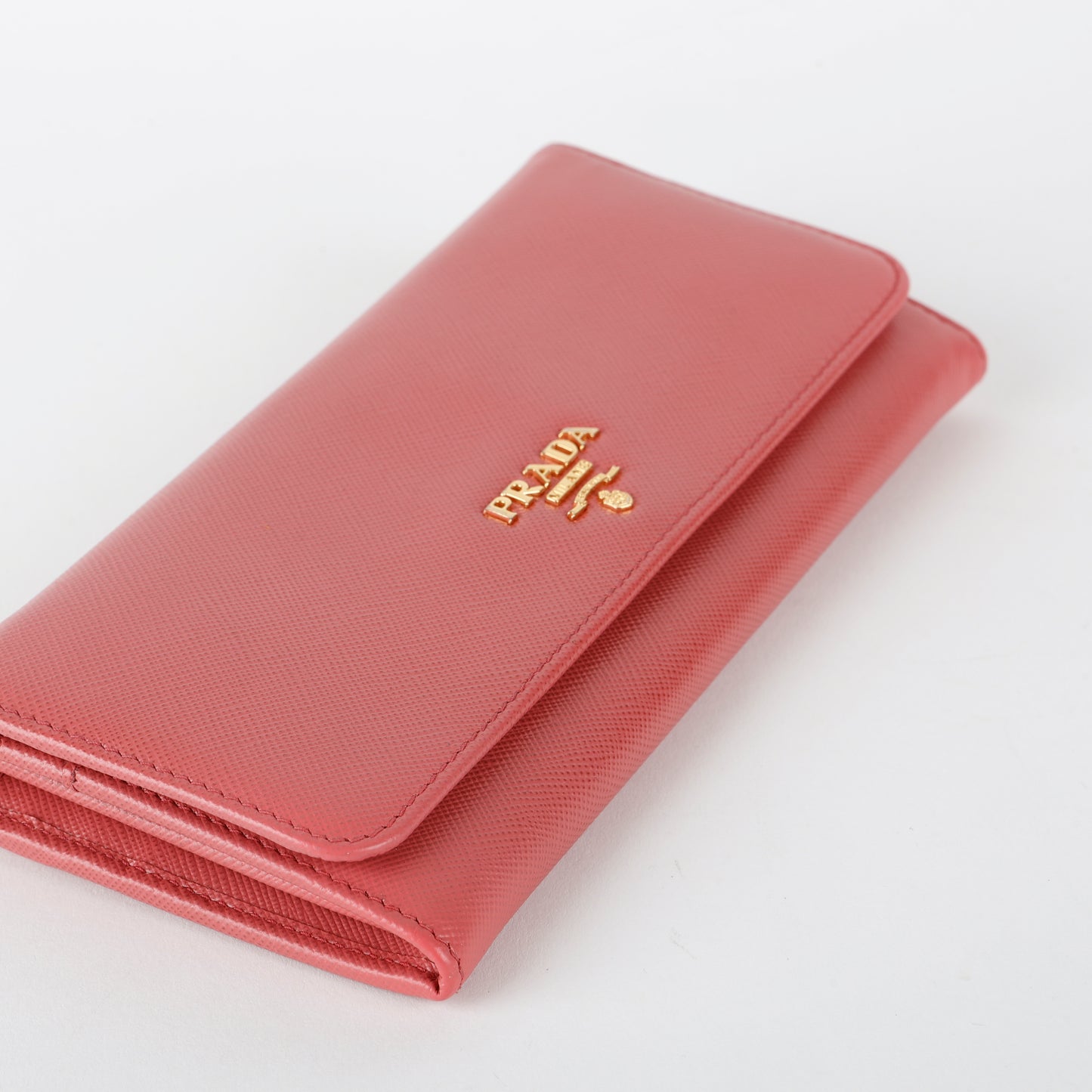 Continental Long Wallet, Pink Saffiano