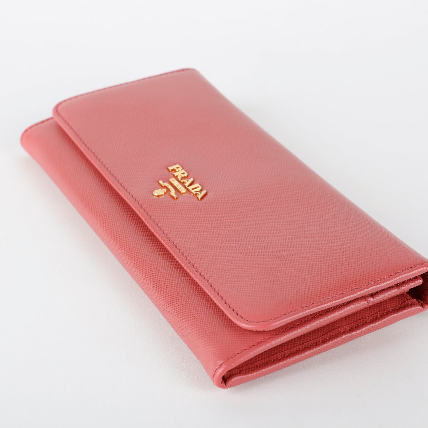 Continental Long Wallet, Pink Saffiano