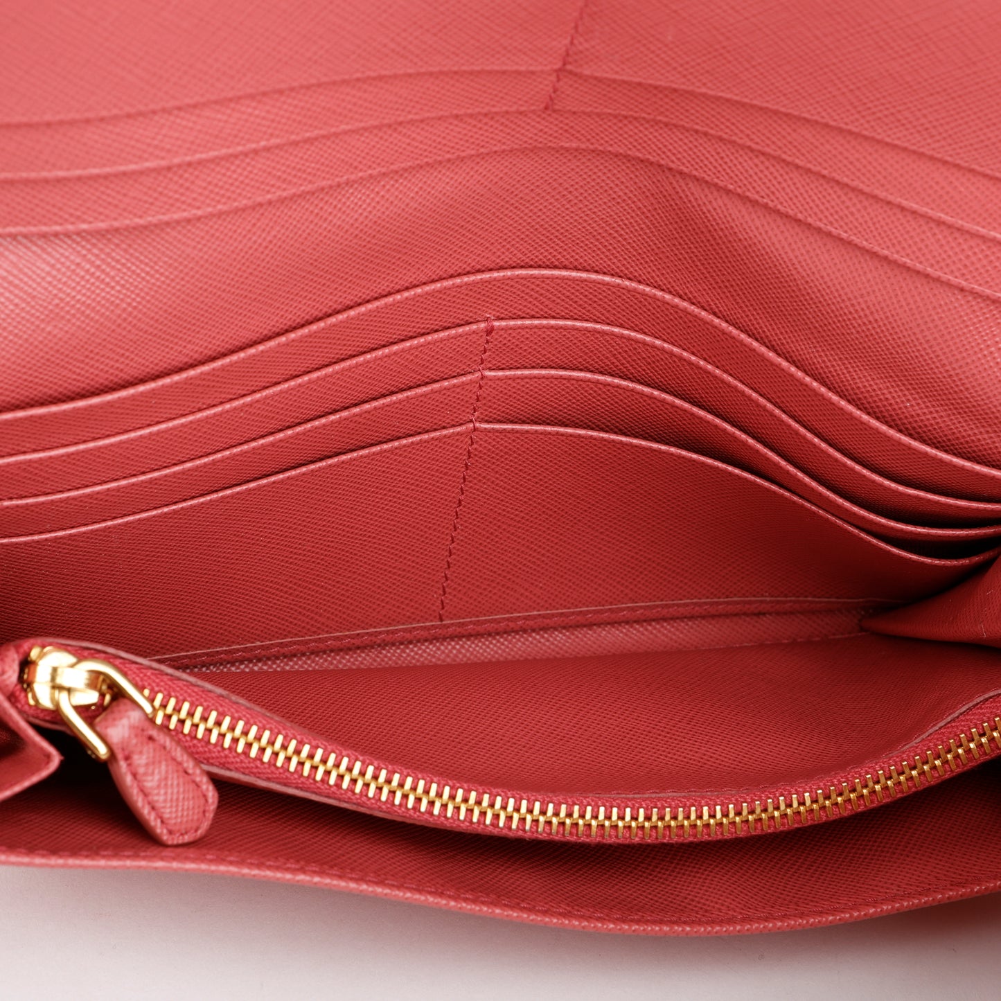 Continental Long Wallet, Pink Saffiano