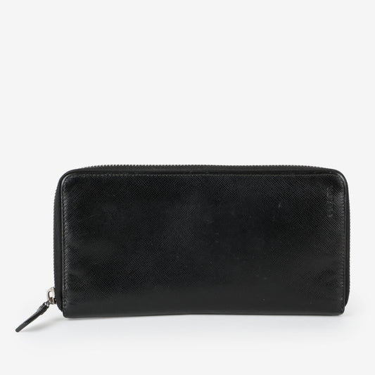 Zippy Travel Wallet, Black Saffiano