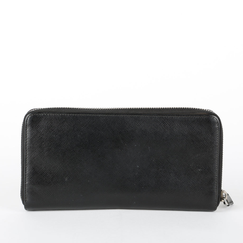 Zippy Travel Wallet, Black Saffiano