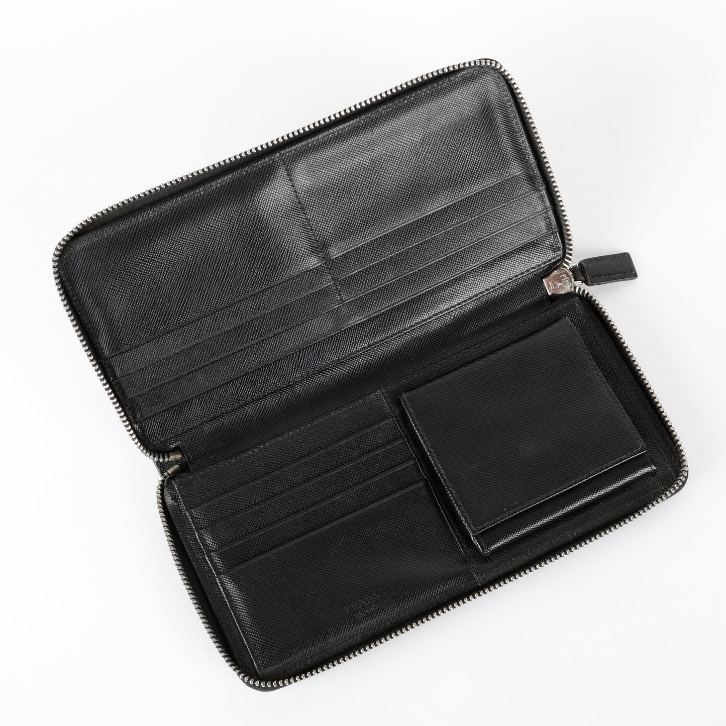 Zippy Travel Wallet, Black Saffiano