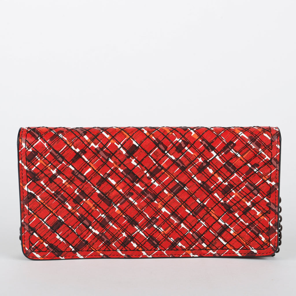 Multicolor Intrecciato Wallet on Chain, Red/Black