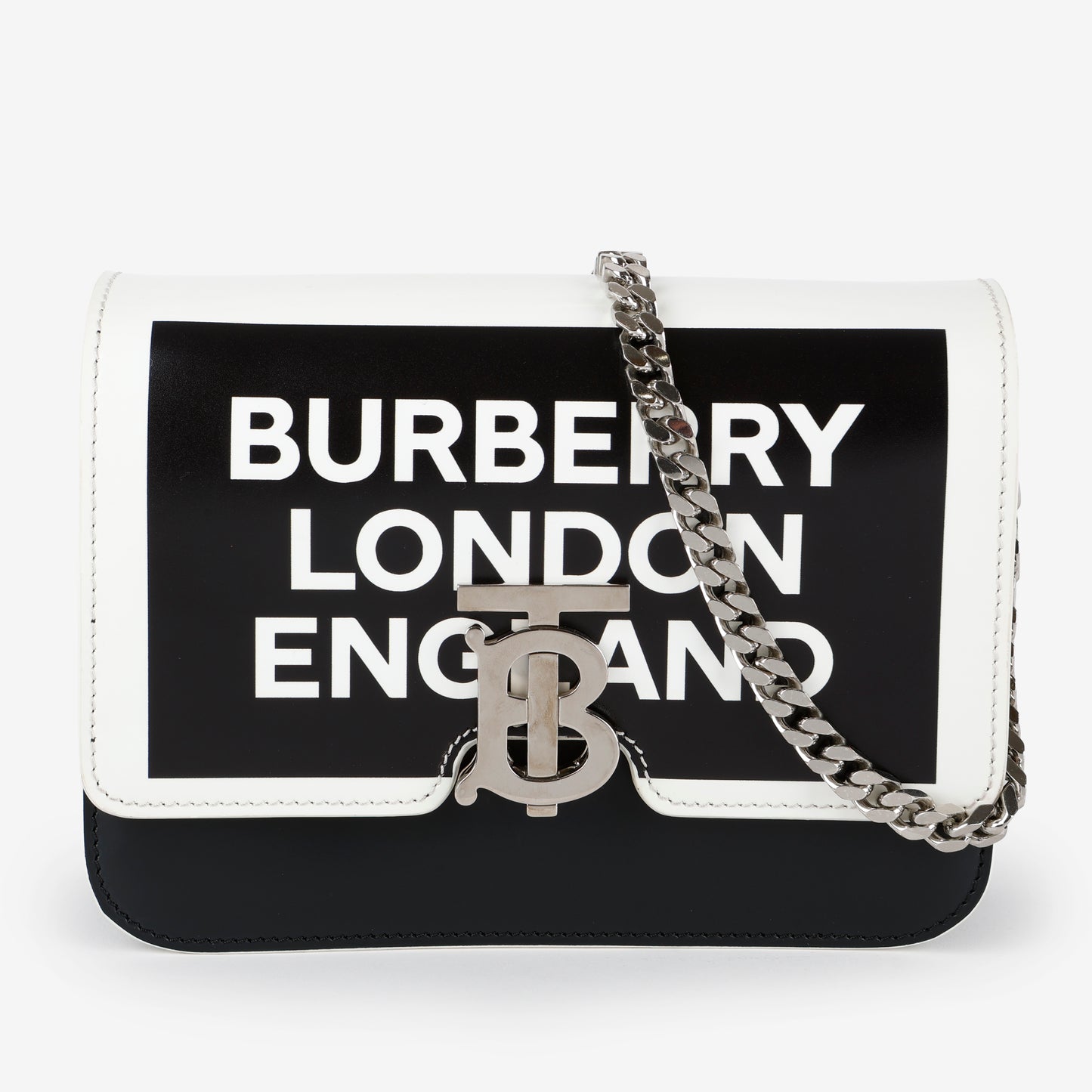 Small TB Logo Bag, Black/White
