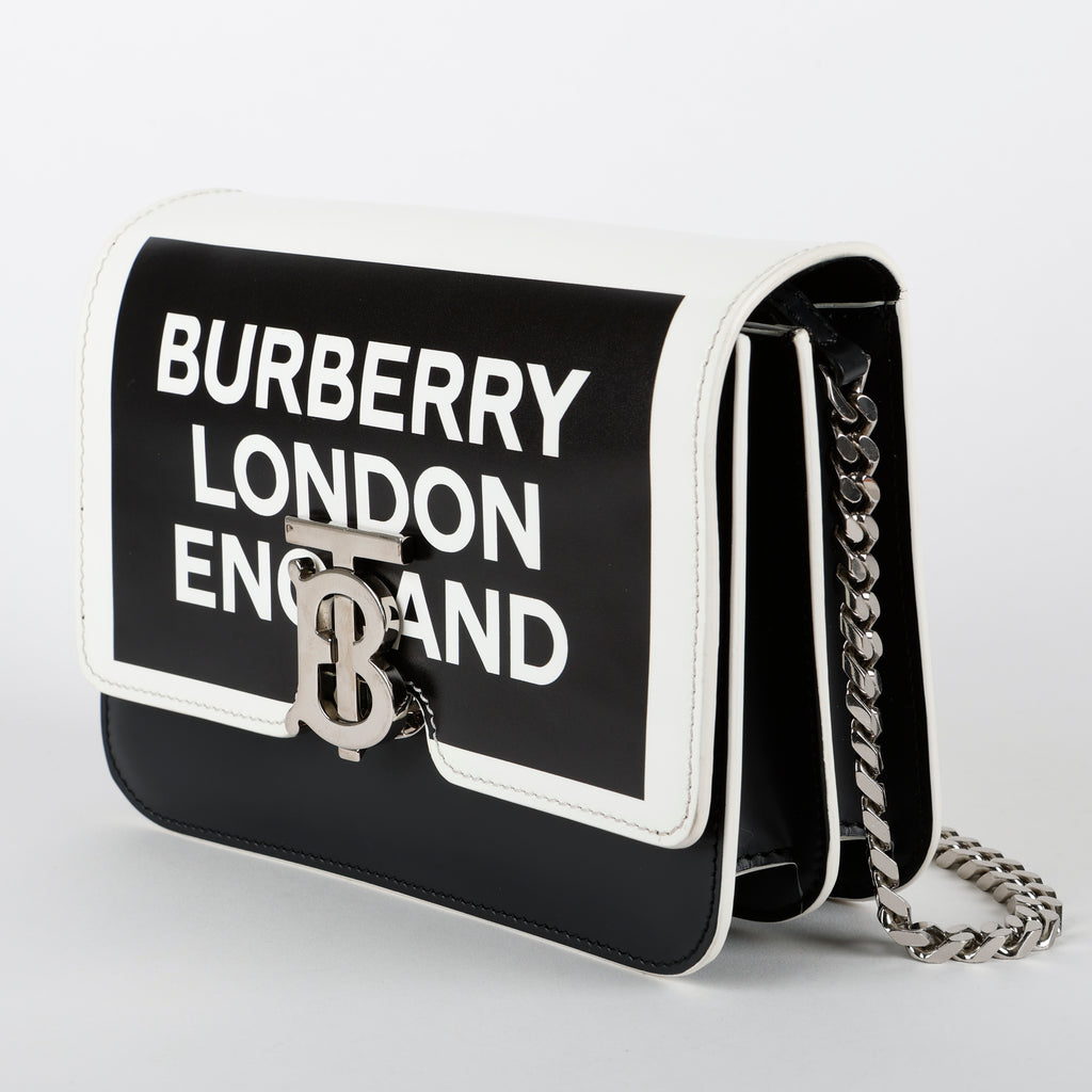 Small TB Logo Bag, Black/White