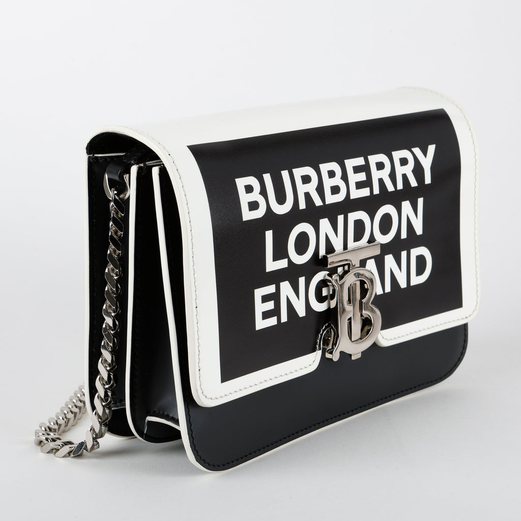 Small TB Logo Bag, Black/White