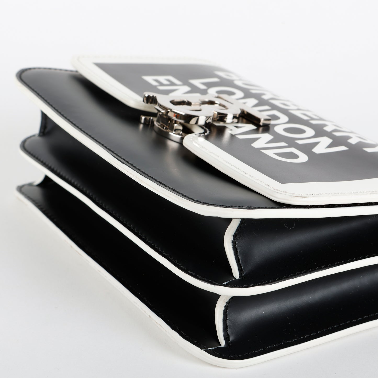 Small TB Logo Bag, Black/White