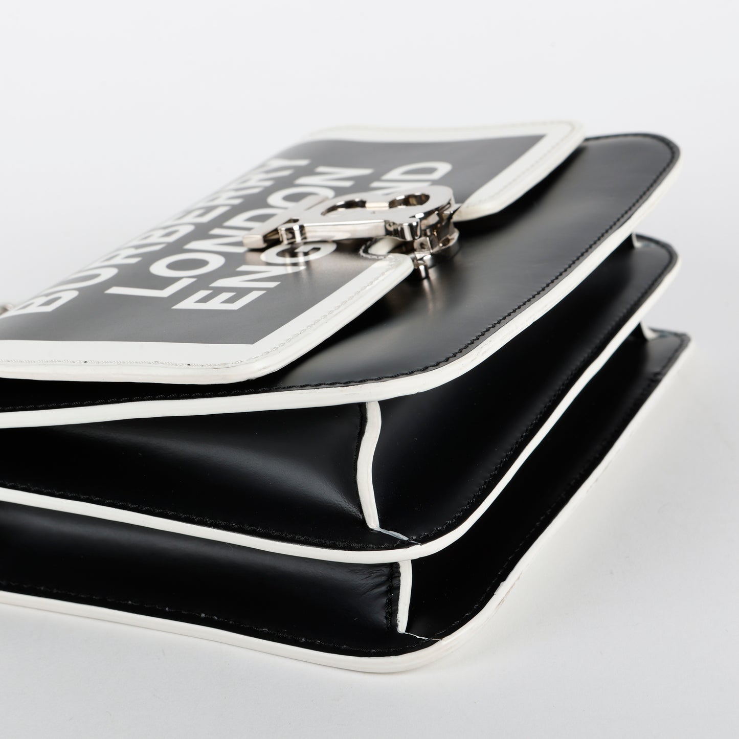 Small TB Logo Bag, Black/White