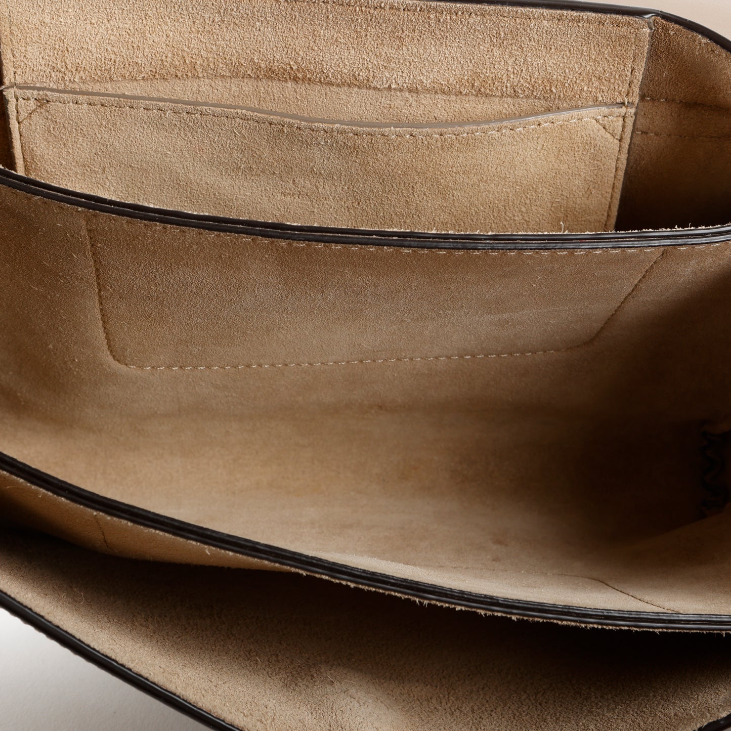 Small Faye Crossbody, Taupe Calfskin/Suede