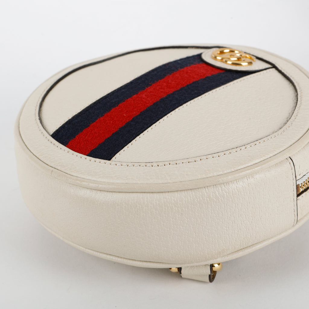 Ophidia Round Calfskin Backpack White