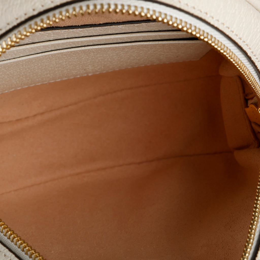 Ophidia Round Calfskin Backpack White
