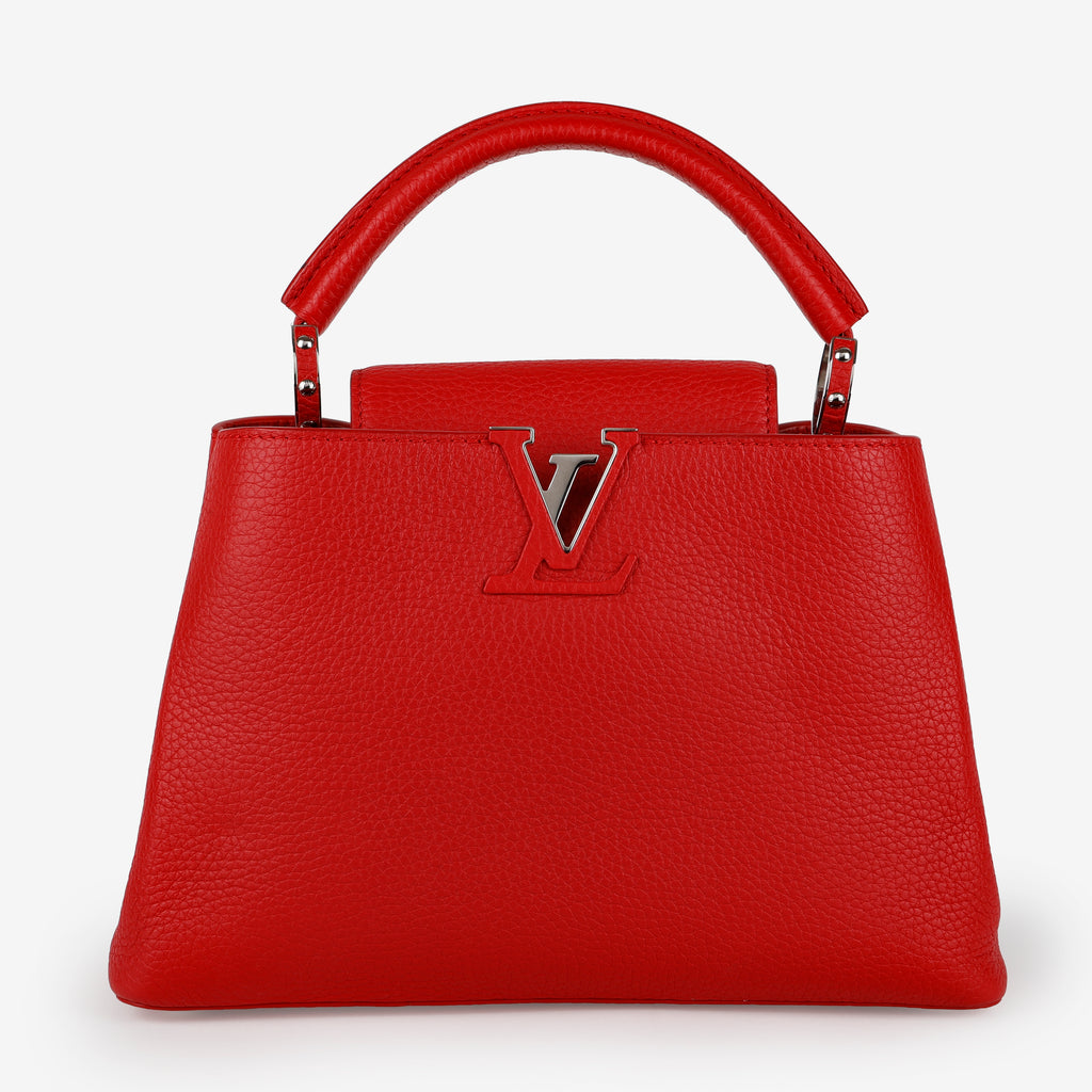 Capucines BB, Red Taurillon Silver Hardware