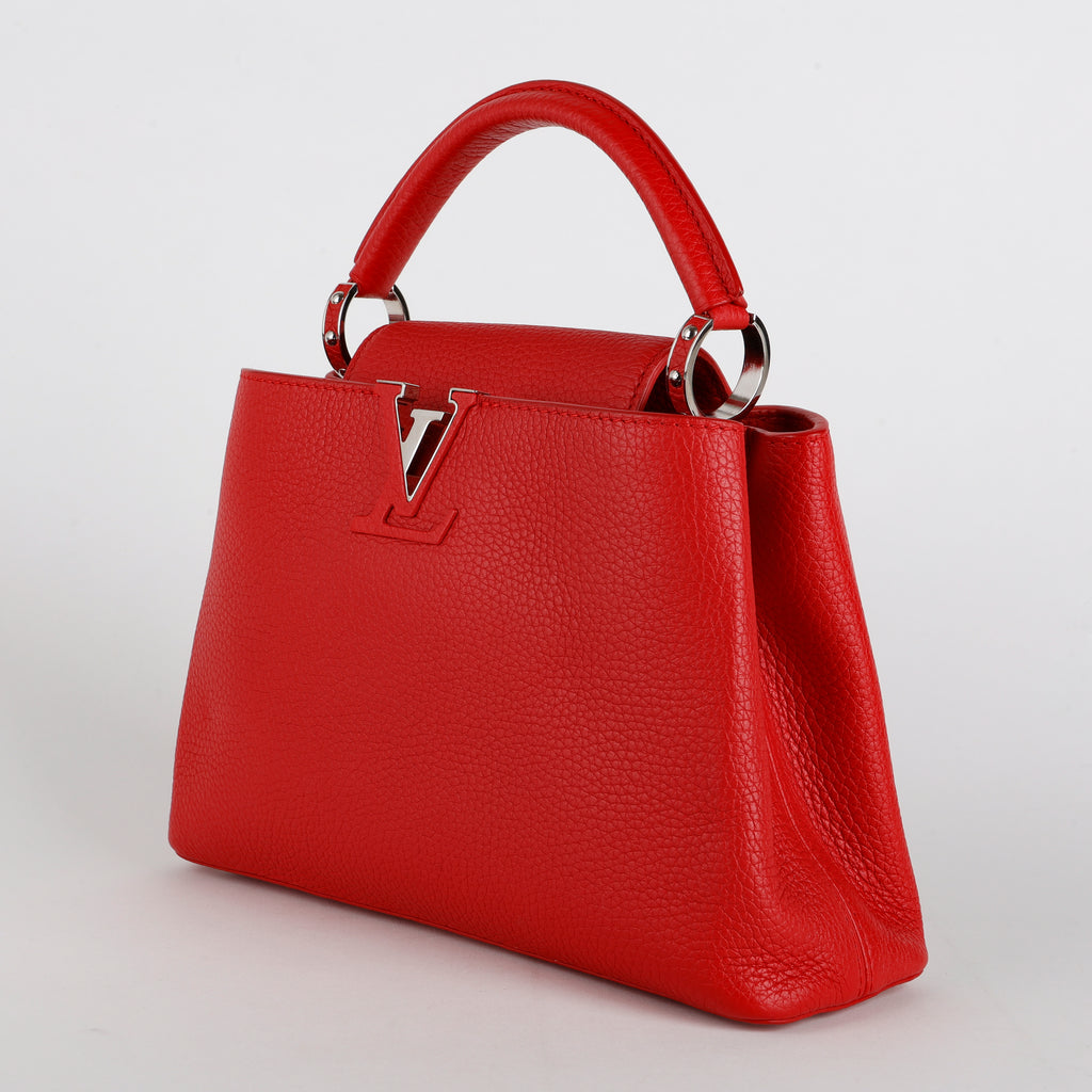 Capucines BB, Red Taurillon Silver Hardware