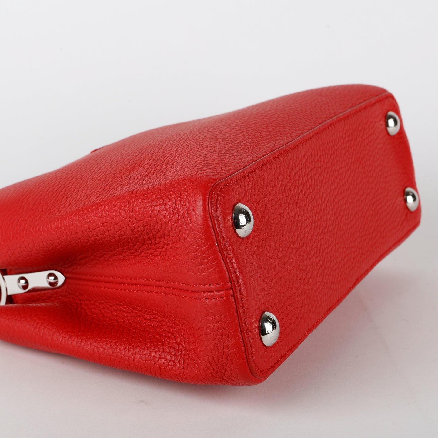 Capucines BB, Red Taurillon Silver Hardware