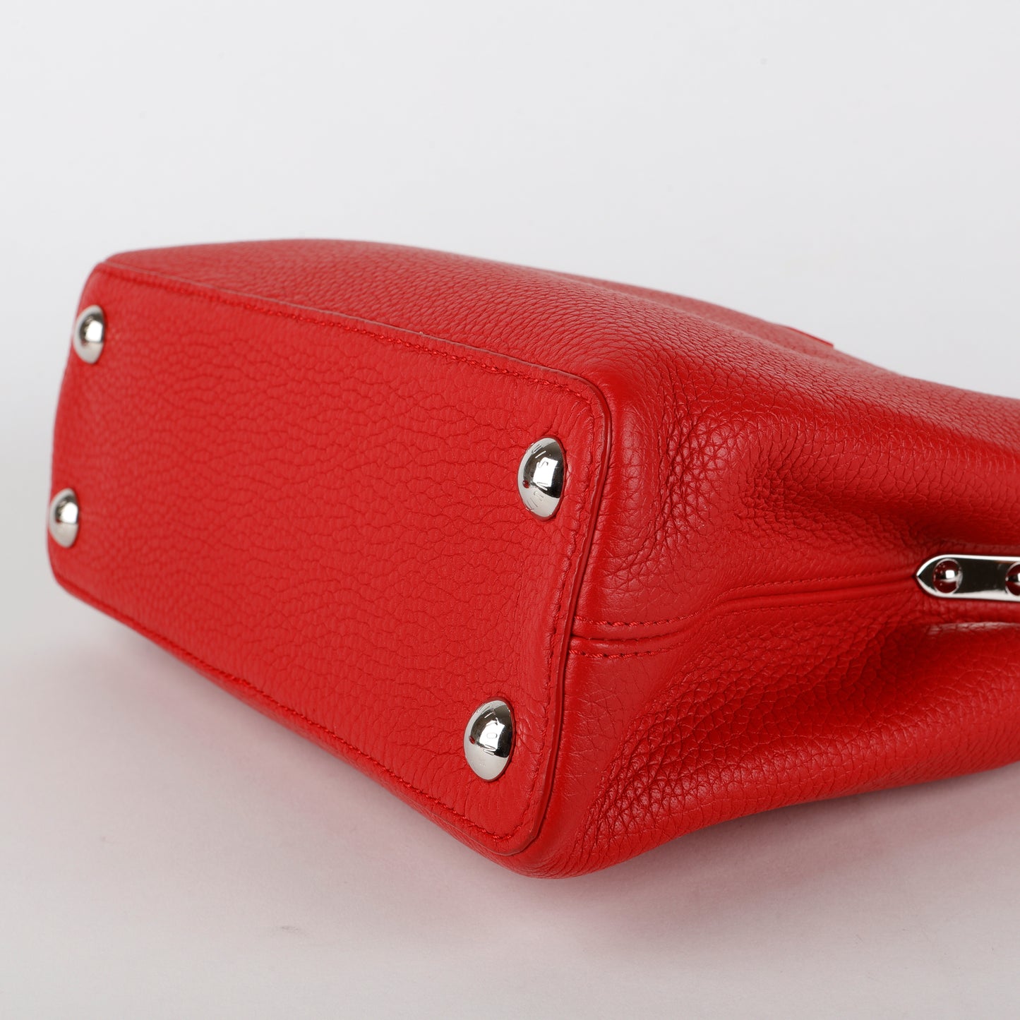 Capucines BB, Red Taurillon Silver Hardware