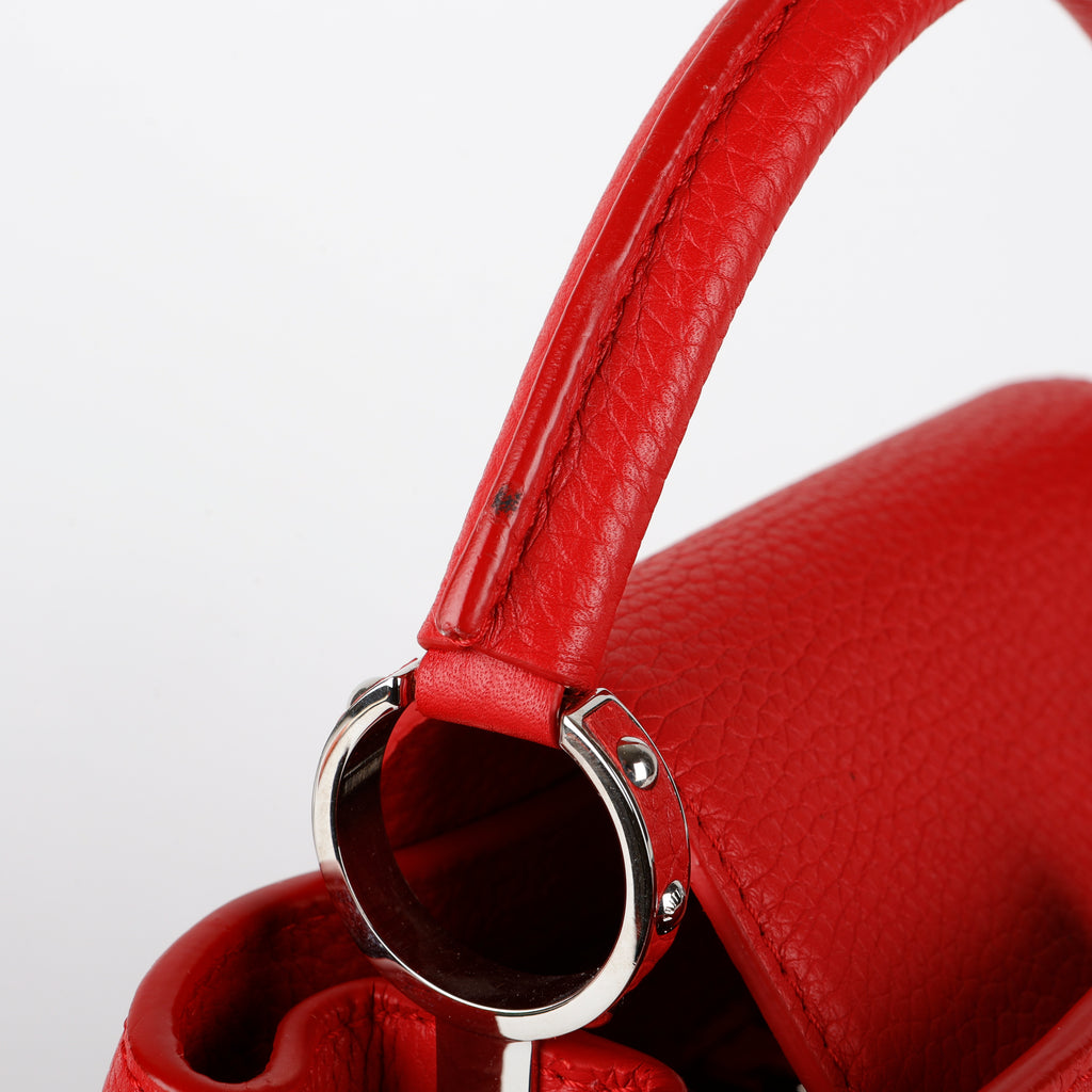 Capucines BB, Red Taurillon Silver Hardware
