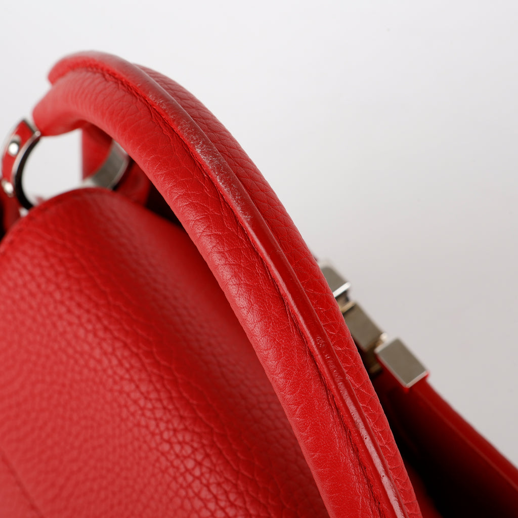 Capucines BB, Red Taurillon Silver Hardware