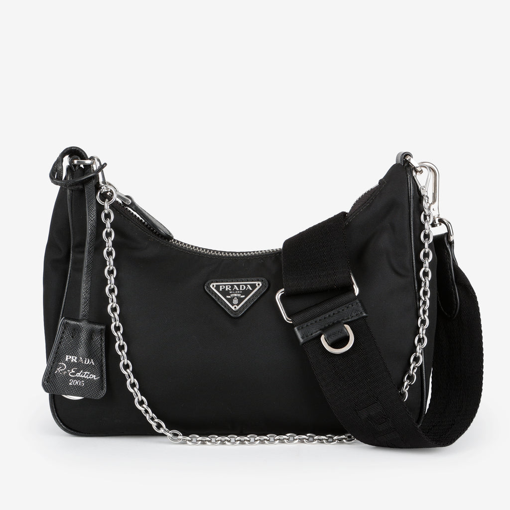 Small 2005 Re Edition Hobo, Black Nylon