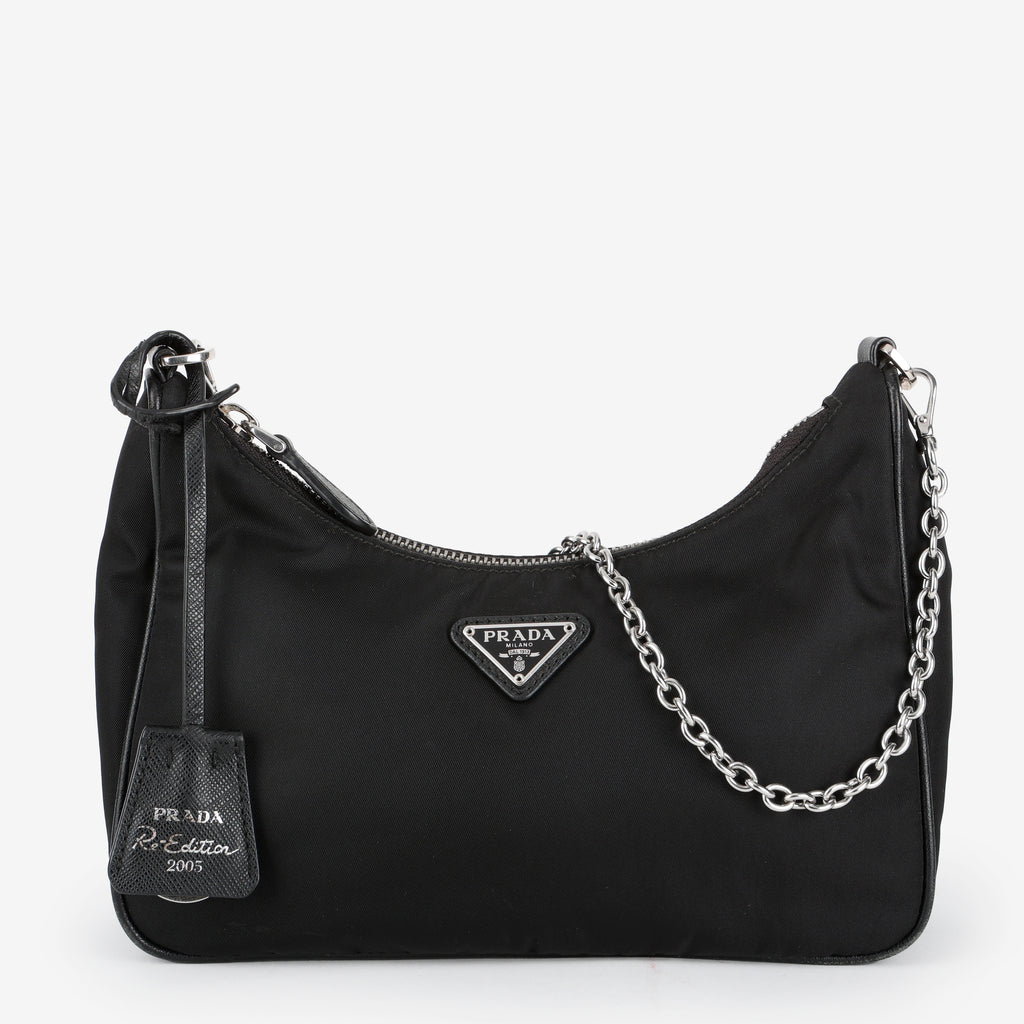 Small 2005 Re Edition Hobo, Black Nylon