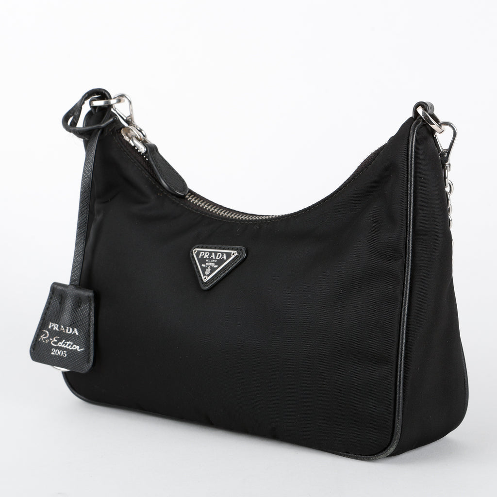 Small 2005 Re Edition Hobo, Black Nylon