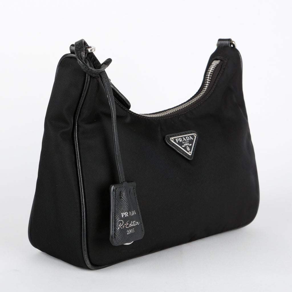 Small 2005 Re Edition Hobo, Black Nylon